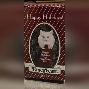 Fancy Feast Holiday Cat Ornament 2000 Vintage With Box